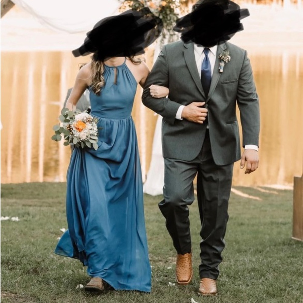 Blue Christina Wu Bridesmaids Dress - Size 2